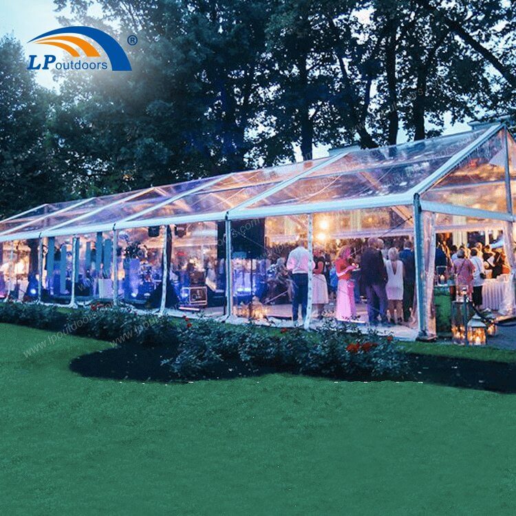 Petite tente d'événement à cadre en aluminium avec toit en PVC transparent pour fête de célébration de complexe hôtelier en plein air (2)
